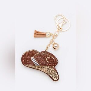 Rhinestone Cowboy Hat Pillow Keychain